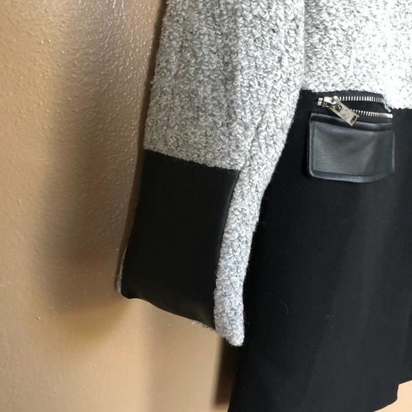 Fate Grey / Black Paneled Wool Coat Size S - Picture 6 of 7